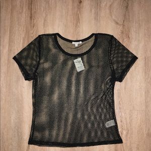 Charlotte Russe black mesh t-shirt